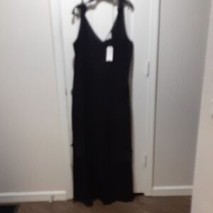 Women's Ruffle Wide Leg Jumpsuit- Classic V-Neck